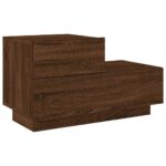 Table de chevet avec lumières LED chêne marron 70x36x40,5 cm – Image 3