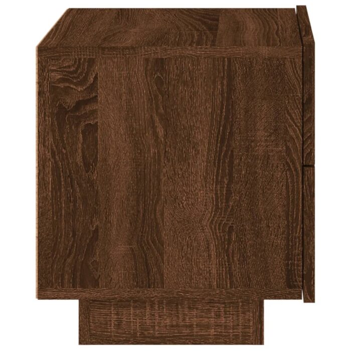 Table de chevet avec lumières LED chêne marron 70x36x40,5 cm – Image 6