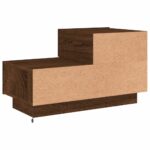Table de chevet avec lumières LED chêne marron 70x36x40,5 cm – Image 7