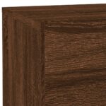 Table de chevet avec lumières LED chêne marron 70x36x40,5 cm – Image 8