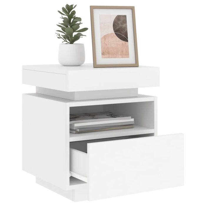 VXL8721012253698_g_en_hd_2.jpg Armoires de chevet avec lumières LED 2 pcs blanc 40x39x48,5 cm – Image 2