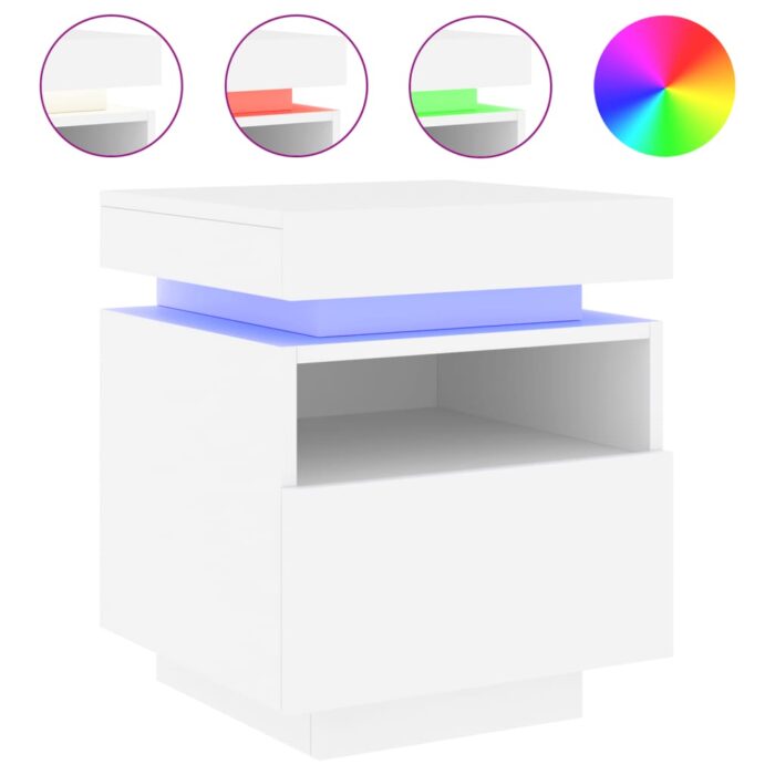 VXL8721012253698_g_en_hd_3.jpg Armoires de chevet avec lumières LED 2 pcs blanc 40x39x48,5 cm – Image 3