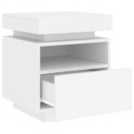 Armoires de chevet avec lumières LED 2 pcs blanc 40x39x48,5 cm – Image 5