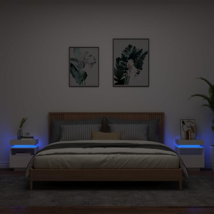 VXL8721012253698_m_en_hd_1.jpg Armoires de chevet avec lumières LED 2 pcs blanc 40x39x48,5 cm – Image 1