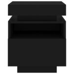 Armoire de chevet avec lumières LED noir 40x39x48,5 cm – Image 5