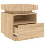 Armoire de chevet avec lumières LED chêne sonoma 40x39x48,5 cm – Image 4