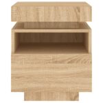Armoire de chevet avec lumières LED chêne sonoma 40x39x48,5 cm – Image 5