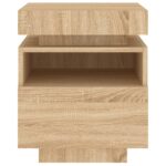 Armoires de chevet avec lumières LED 2 pcs chêne sonoma – Image 6