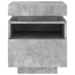 Armoires de chevet avec lumières LED 2 pcs gris béton – Image 6