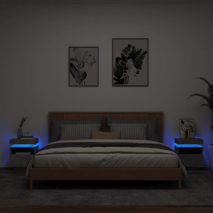 VXL8721012253759_m_en_hd_1.jpg Armoires de chevet avec lumières LED 2 pcs gris béton – Image 1