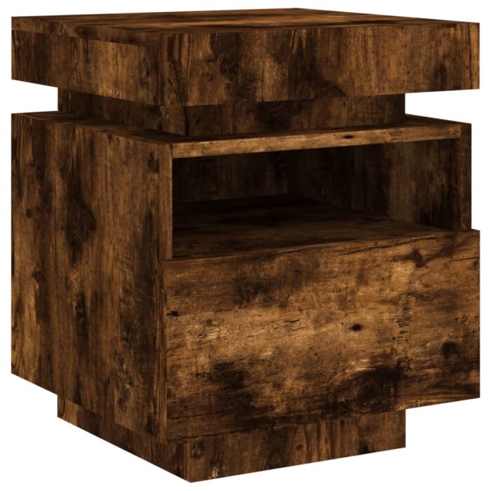VXL8721012253766_g_en_hd_3.jpg Armoire de chevet avec lumières LED chêne fumé 40x39x48,5 cm – Image 3