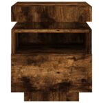 Armoires de chevet avec lumières LED 2 pcs chêne fumé – Image 6