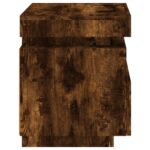 Armoires de chevet avec lumières LED 2 pcs chêne fumé – Image 7
