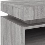 Armoire de chevet avec lumières LED sonoma gris 40x39x48,5 cm – Image 8