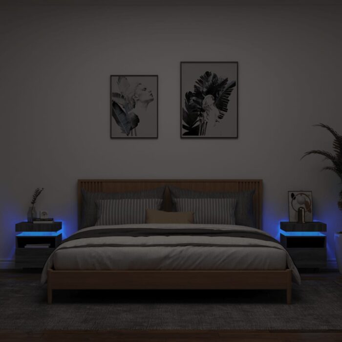 VXL8721012253797_m_en_hd_1.jpg Armoires de chevet avec lumières LED 2 pcs sonoma gris – Image 1