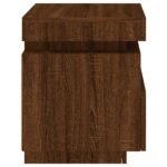 Armoire de chevet avec lumières LED chêne marron 40x39x48,5 cm – Image 6