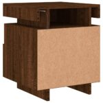 Armoire de chevet avec lumières LED chêne marron 40x39x48,5 cm – Image 7