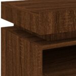 Armoire de chevet avec lumières LED chêne marron 40x39x48,5 cm – Image 8