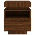 Armoires de chevet avec lumières LED 2 pcs chêne marron – Image 6