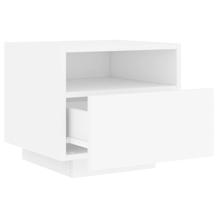 Table de chevet avec lumières LED blanc 40x39x37 cm – Image 4
