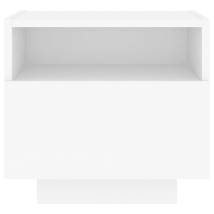 Table de chevet avec lumières LED blanc 40x39x37 cm – Image 5