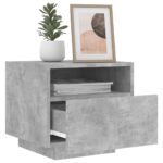 Table de chevet avec lumières LED gris béton 40x39x37 cm – Image 2