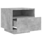 Table de chevet avec lumières LED gris béton 40x39x37 cm – Image 4