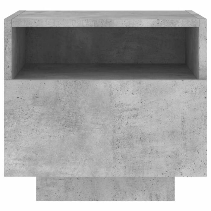Table de chevet avec lumières LED gris béton 40x39x37 cm – Image 5