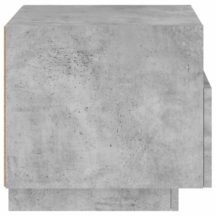 Table de chevet avec lumières LED gris béton 40x39x37 cm – Image 6