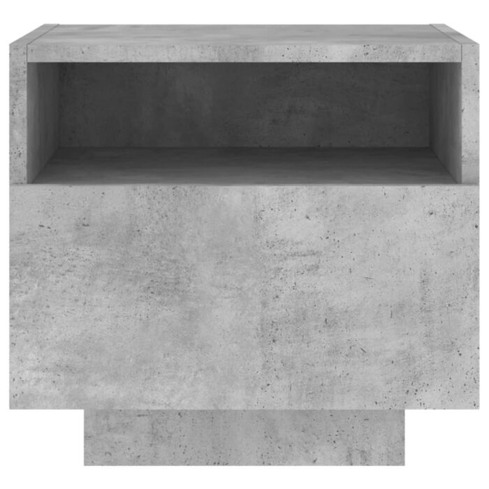 Armoires de chevet avec lumières LED 2 pcs gris béton – Image 6