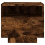 Table de chevet avec lumières LED chêne fumé 40x39x37 cm – Image 5