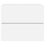 Tables de chevet murales avec lumières LED 2 pcs blanc – Image 6