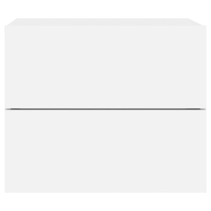 Tables de chevet murales avec lumières LED 2 pcs blanc – Image 6