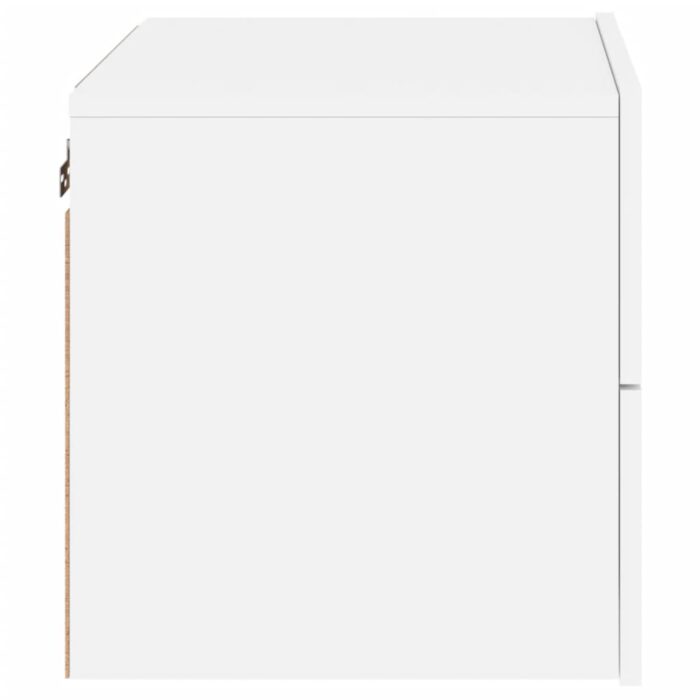 Tables de chevet murales avec lumières LED 2 pcs blanc – Image 7