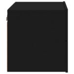 Table de chevet murale avec lumières LED noir – Image 6