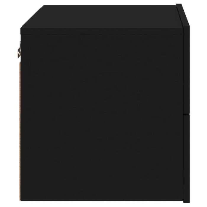 Table de chevet murale avec lumières LED noir – Image 6
