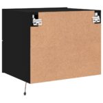 Table de chevet murale avec lumières LED noir – Image 7