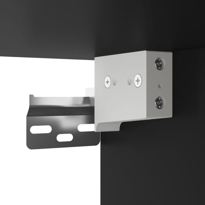 Table de chevet murale avec lumières LED noir – Image 9