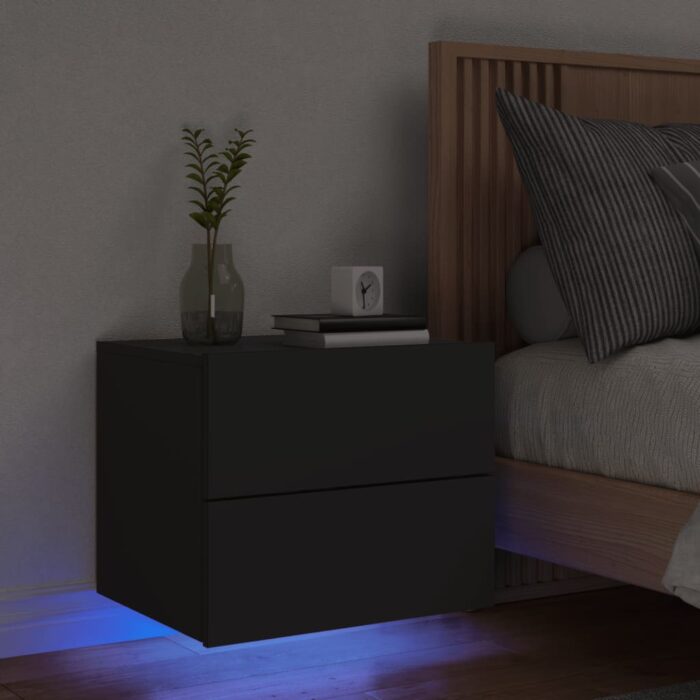VXL8721012253988_m_en_hd_1.jpg Table de chevet murale avec lumières LED noir – Image 1