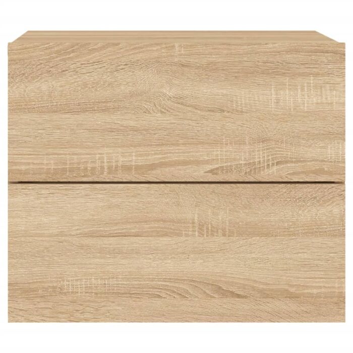 Table de chevet murale avec lumières LED chêne sonoma – Image 5