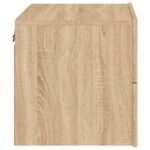 Table de chevet murale avec lumières LED chêne sonoma – Image 6
