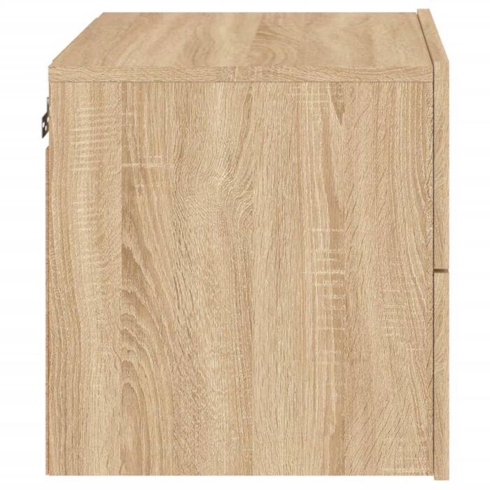 Table de chevet murale avec lumières LED chêne sonoma – Image 6
