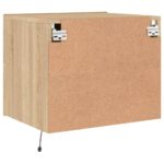 Table de chevet murale avec lumières LED chêne sonoma – Image 7