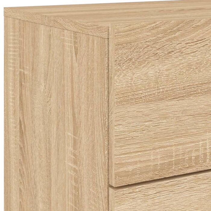 Table de chevet murale avec lumières LED chêne sonoma – Image 8
