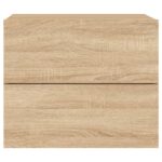 Tables de chevet murales avec lumières LED 2 pcs chêne sonoma – Image 6