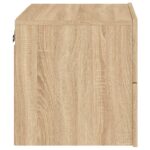 Tables de chevet murales avec lumières LED 2 pcs chêne sonoma – Image 7