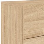 Tables de chevet murales avec lumières LED 2 pcs chêne sonoma – Image 9