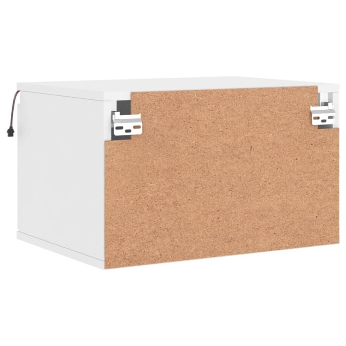 Table de chevet murale avec lumières LED blanc – Image 7