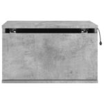 Table de chevet murale avec lumières LED gris béton – Image 5