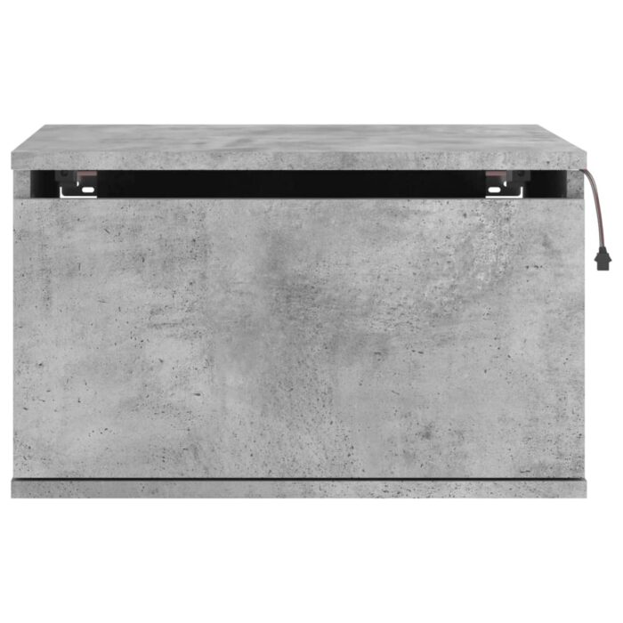 Table de chevet murale avec lumières LED gris béton – Image 5